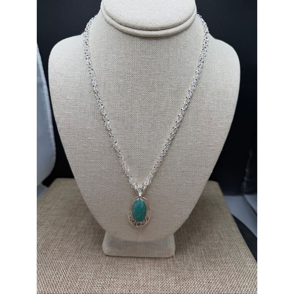 Jay King Sterling Silver Amazonite Pendant Necklace New in Box